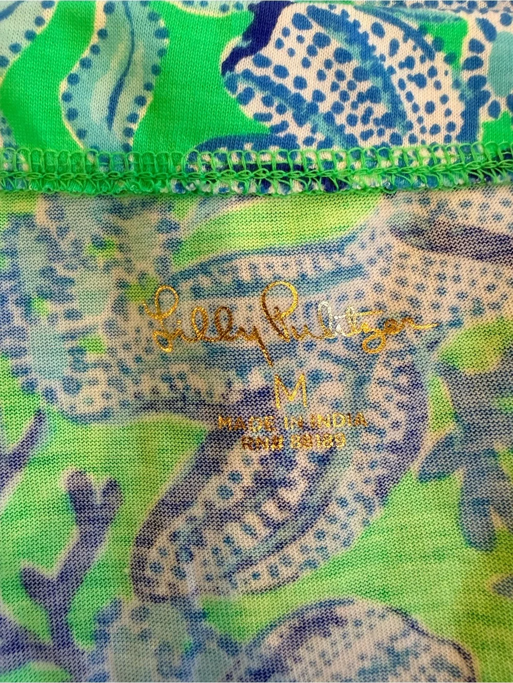 Lilly Pulitzer Aqua and Blue Off-Shoulder Floral Blouse